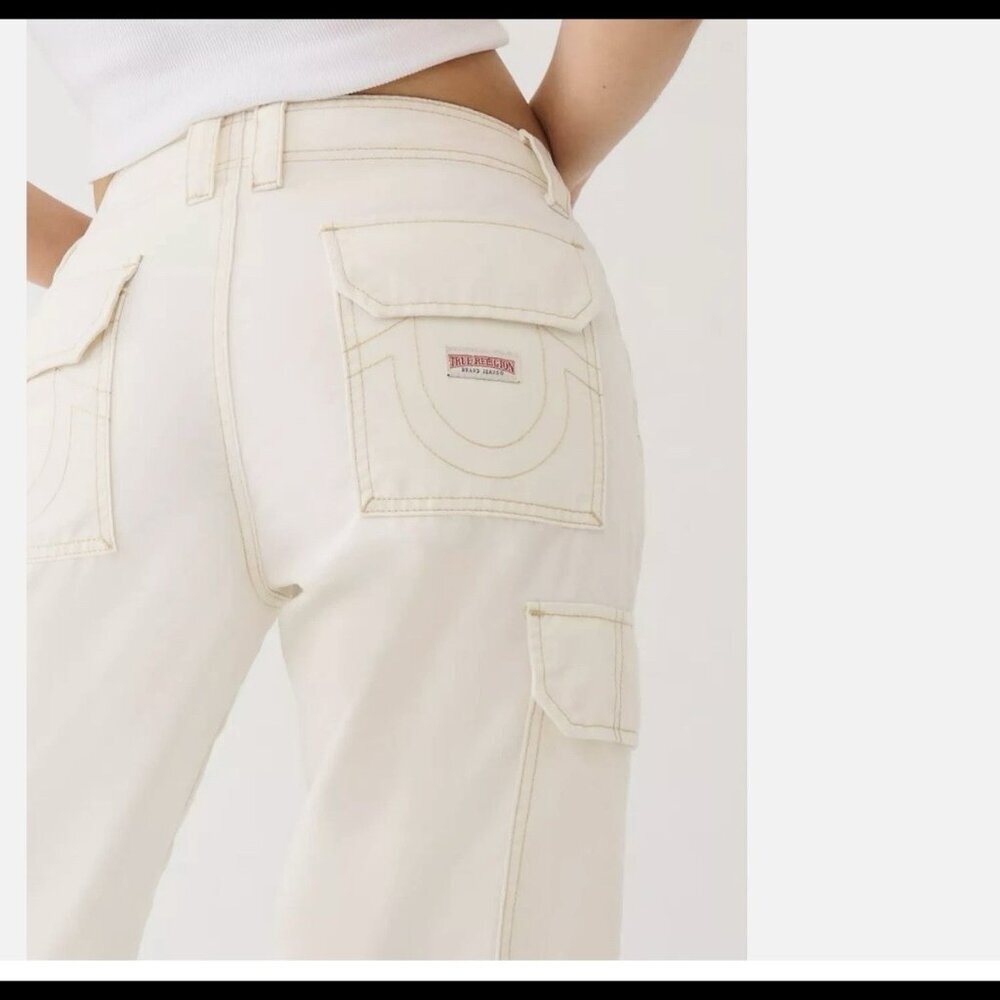 True Religion Military SN Cargo Pants Size 29 Winter White MSRP $139 NWT Womens - Picture 9 of 11